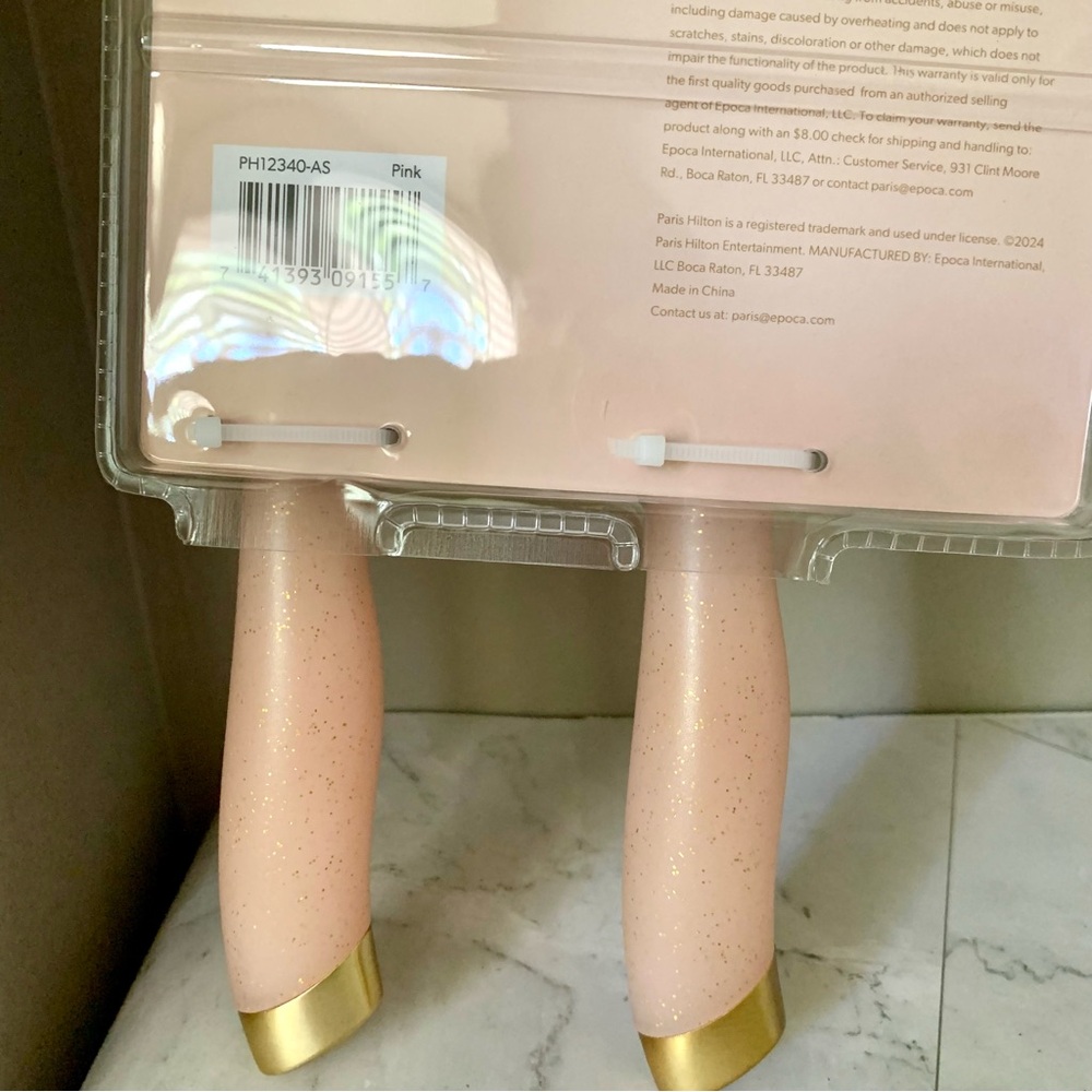 New PARIS HILTON 2 PIECE CUTLERY SET KITCHEN KNIFE SET PINK & GOLD - Picture 3 of 3